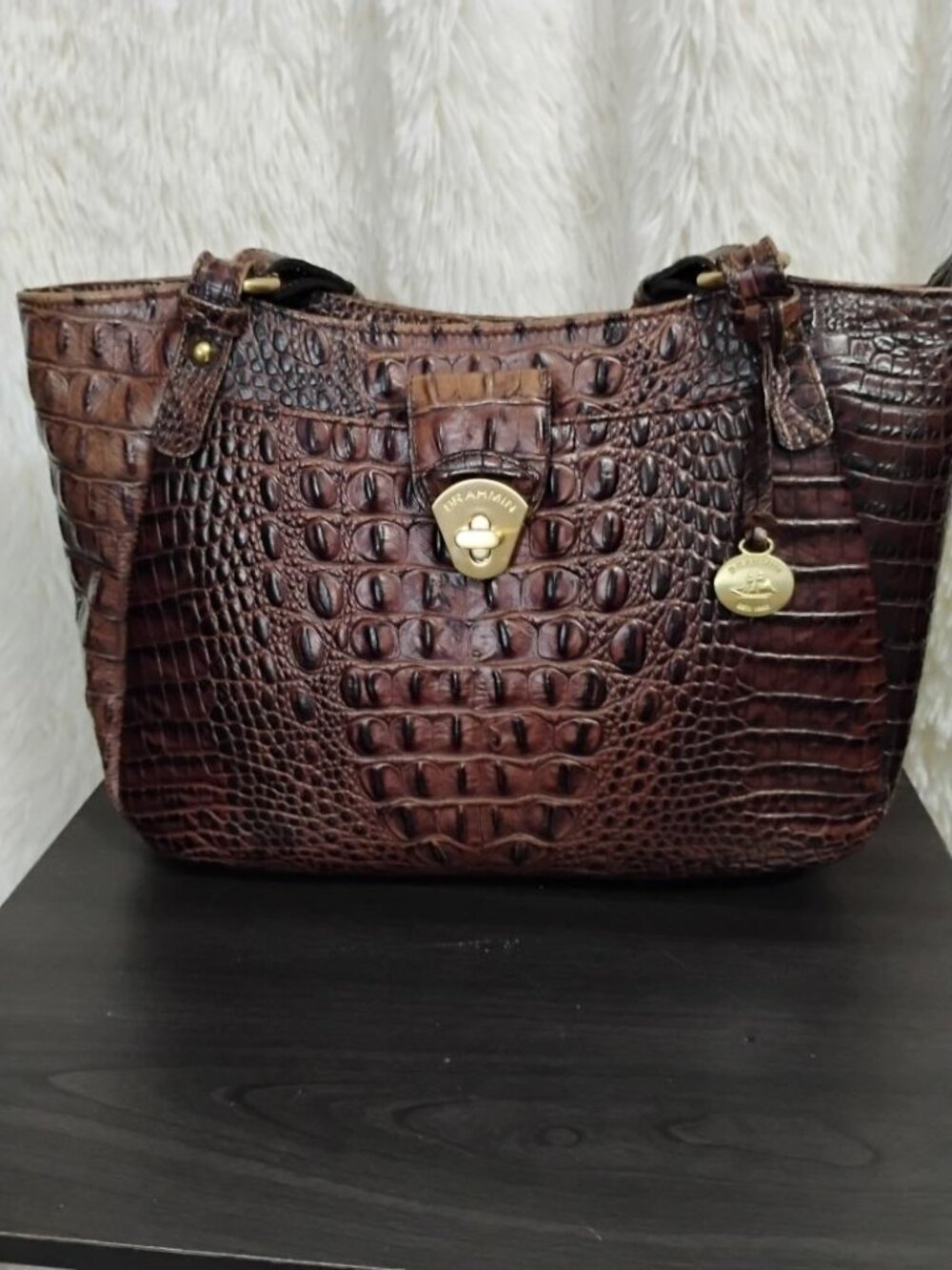 Brahmin Brown Leather Medium Shoulder Handbag